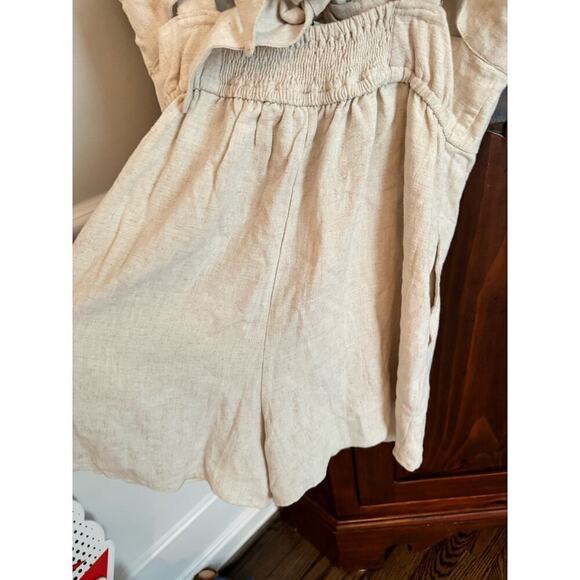 Women's Promesa Linen Blend Romper Oatmeal Beige Size small NWT - Picture 9 of 11